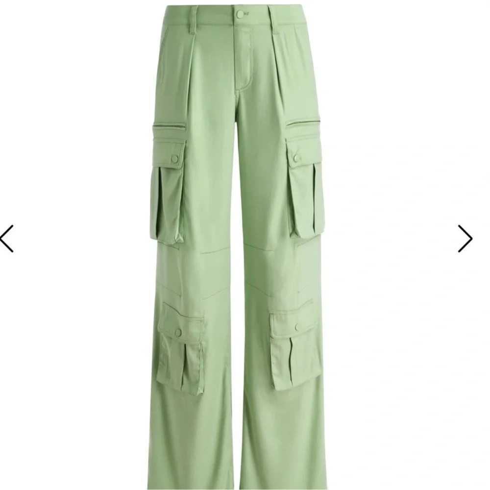 Alice + Olivia Light Green Wide Leg Cargo Pants - Picture 5 of 9
